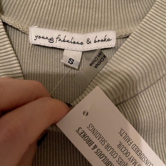 young fabulous & broke long sleeve mini dress in mint / S - Picture 5 of 6